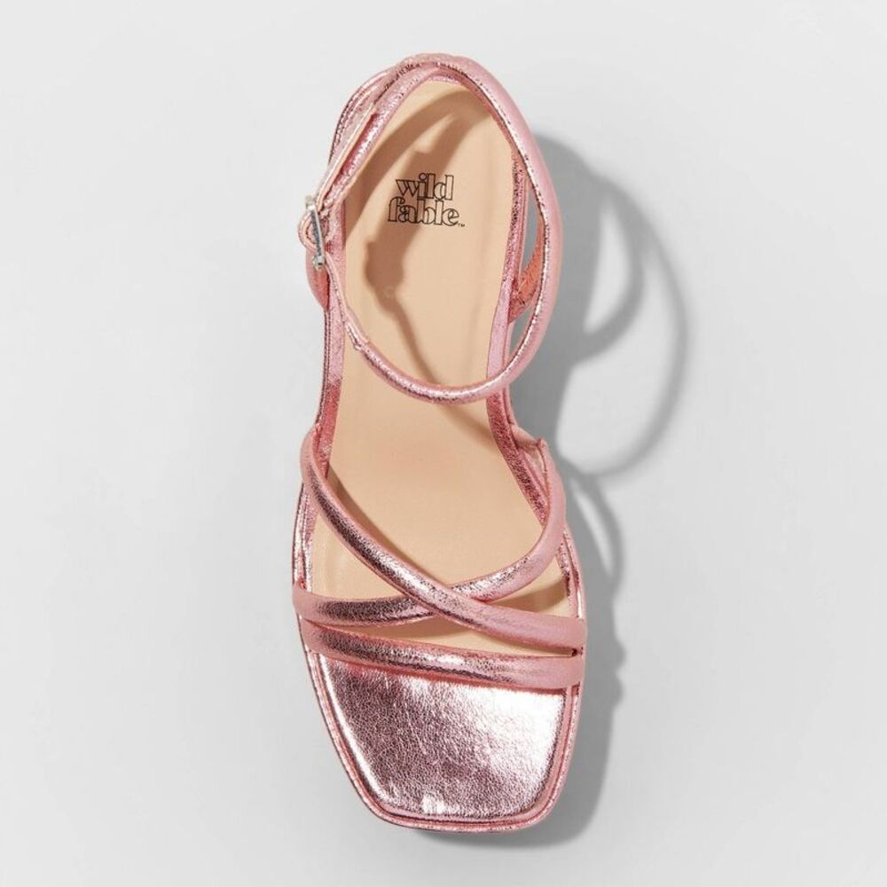 Wild Fable - Women's Astro Strappy Platform Heels with Memory F Pink - Picture 3 of 4